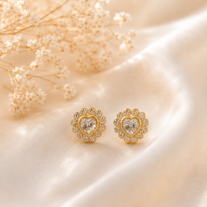 TOPOS ARETES CORAZÓN BORDE CIRCONES