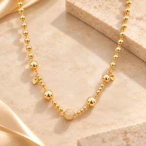 COLLAR DIJE ESFERA CIRCONES