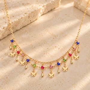 COLLAR MARIPOSAS CIRCONES COLORES